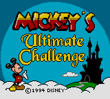 Mickey's Ultimate Challenge (USA, Europe) Title Screen